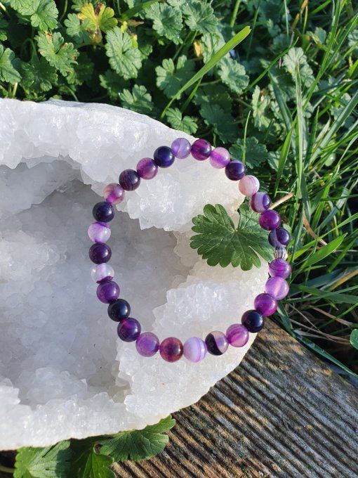 Agate violette 6 mm
