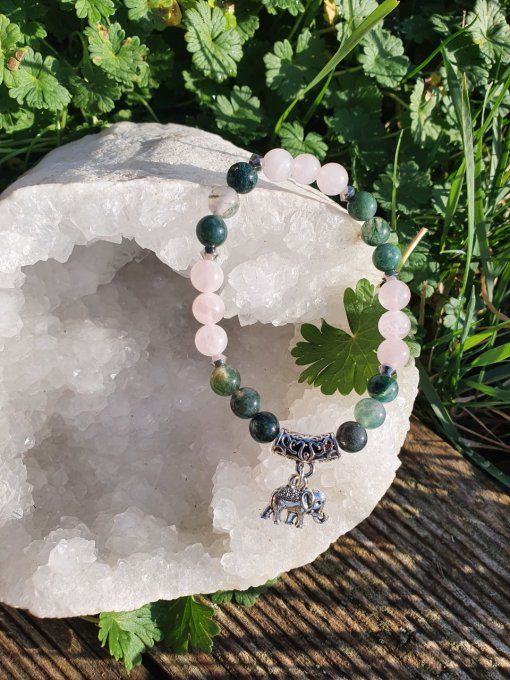  Quartz Rose Agate Mousse 6mm