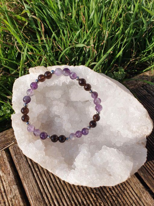 Améthyste Quartz Fumé 6mm