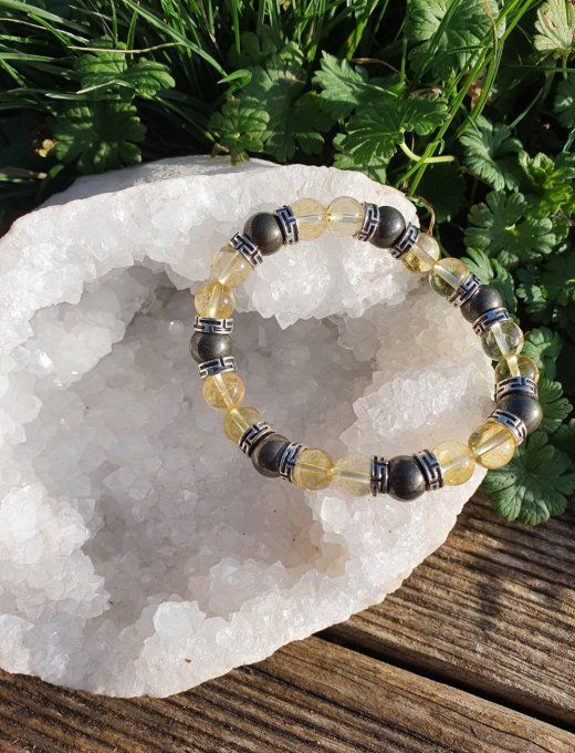 Bracelet Pyrite Citrine 8mm