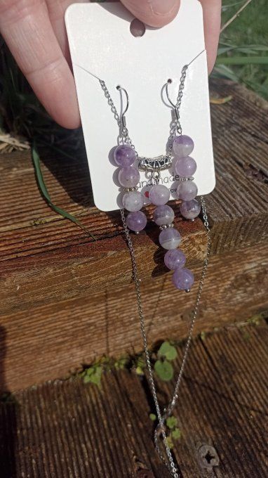 Parure Améthyste 8 mm